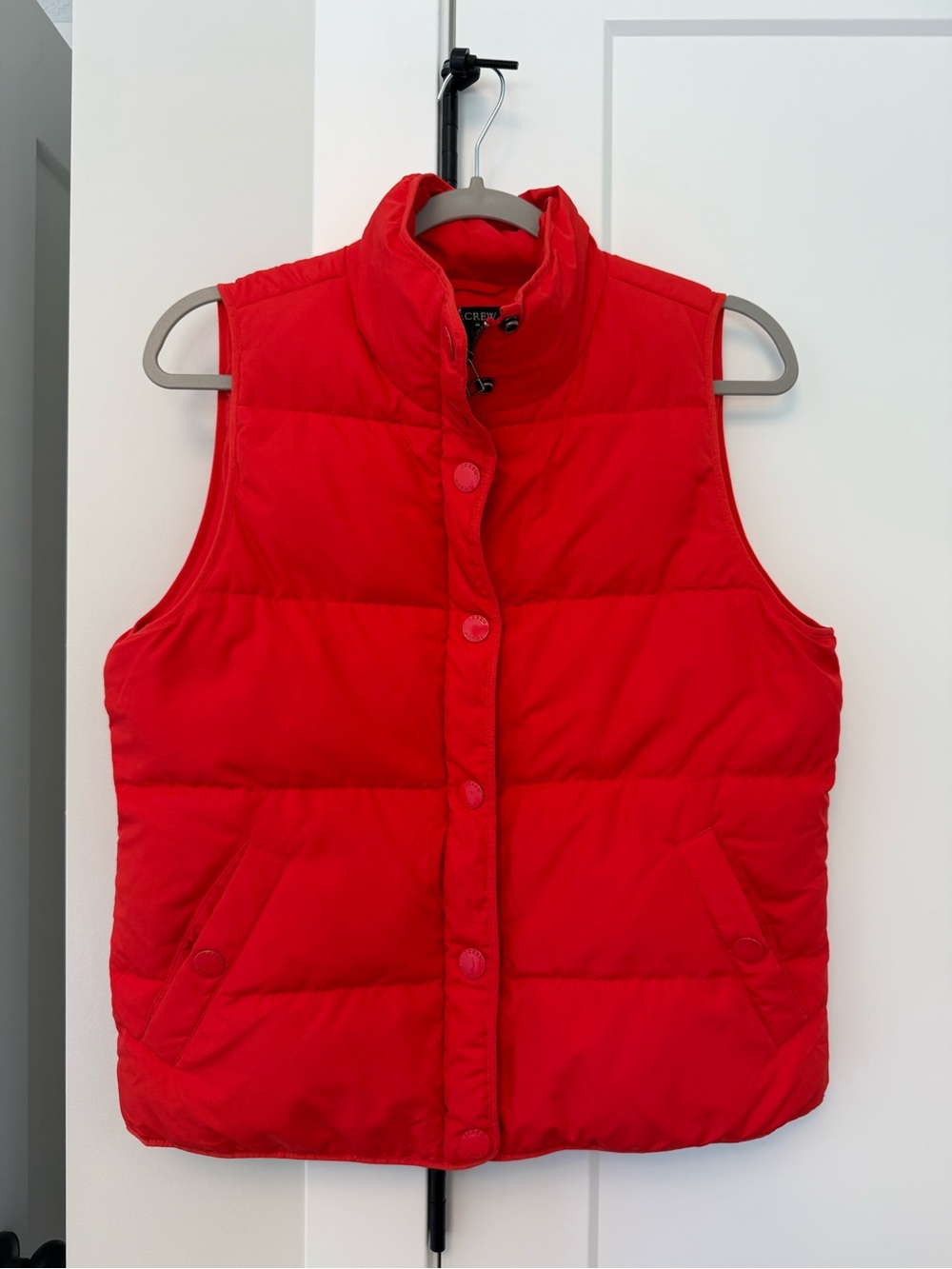 J. Crew Red Quilted Puffer Vest